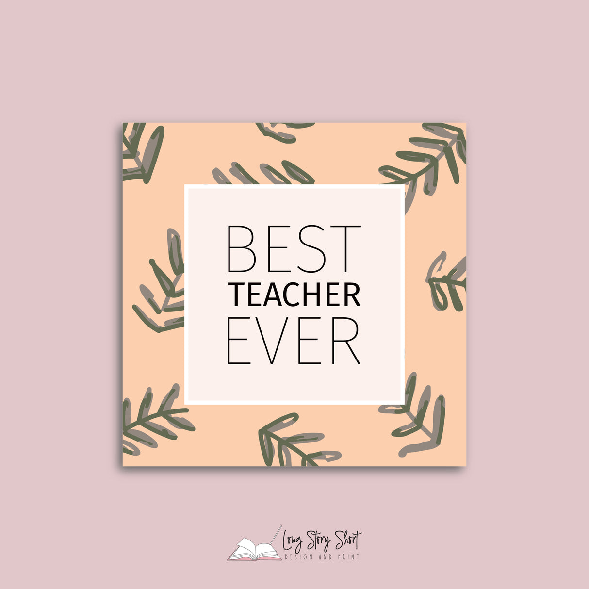 Best Teacher Ever Square Vinyl Label Pack Matte/Gloss
