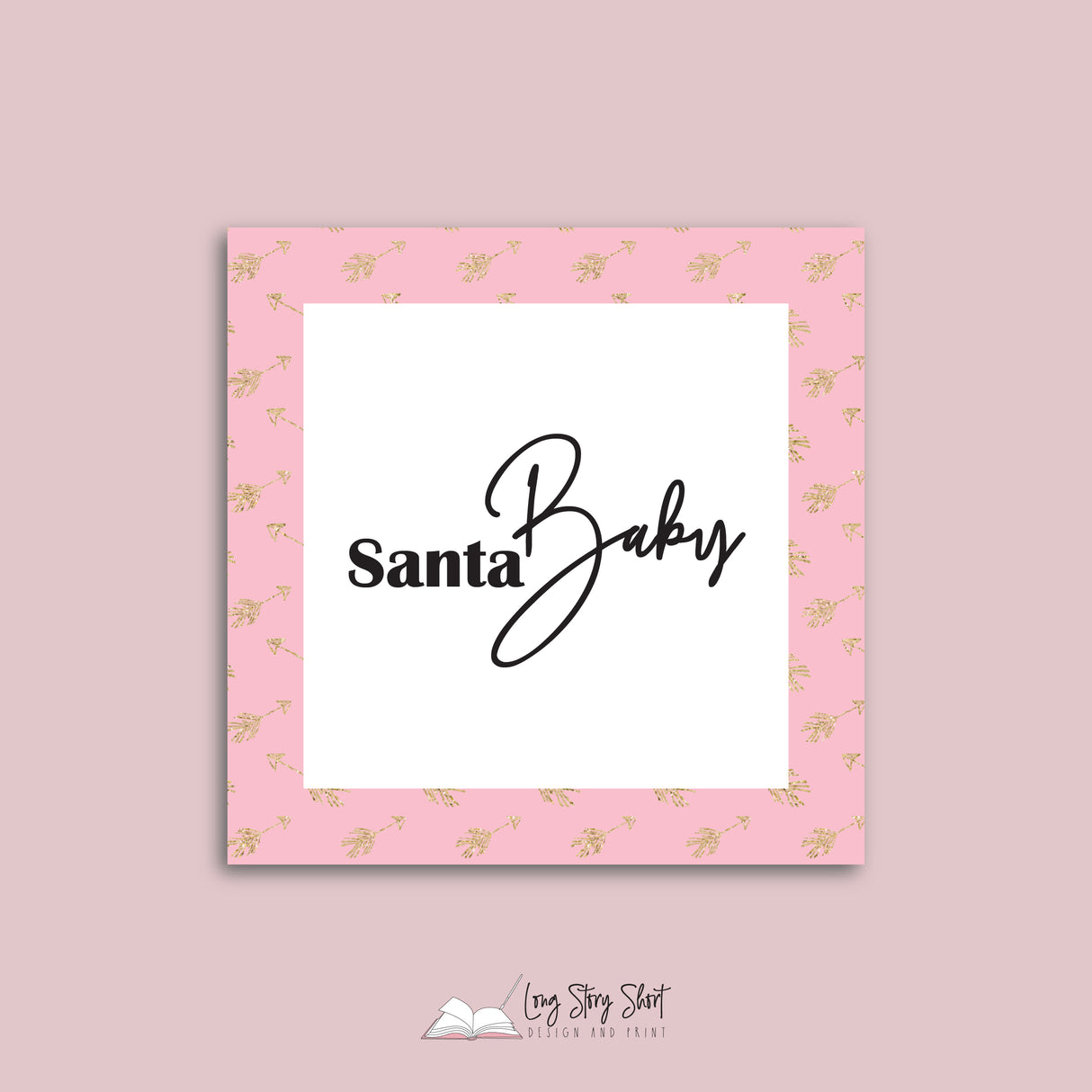 WHITE & PINK Square Christmas Vinyl Label Pack Square Matte/Gloss