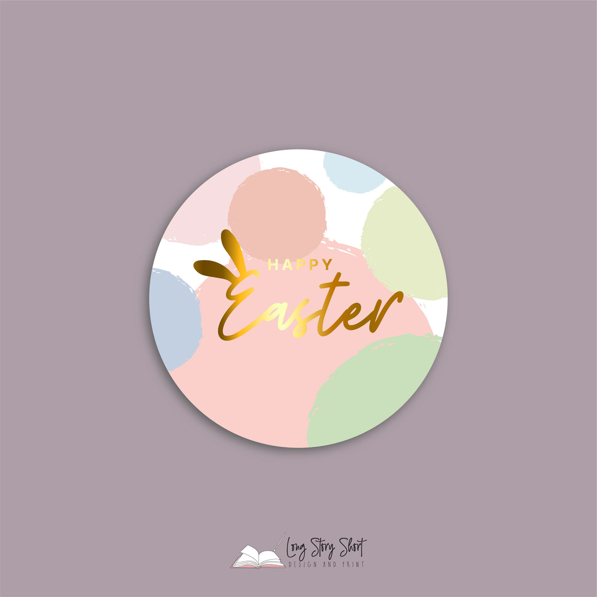 Happy Easter Spots Vinyl Label Pack (Round) Matte/Goss/Foil