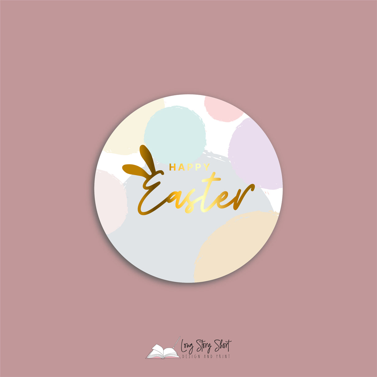 Happy Easter Spots Vinyl Label Pack (Round) Matte/Goss/Foil
