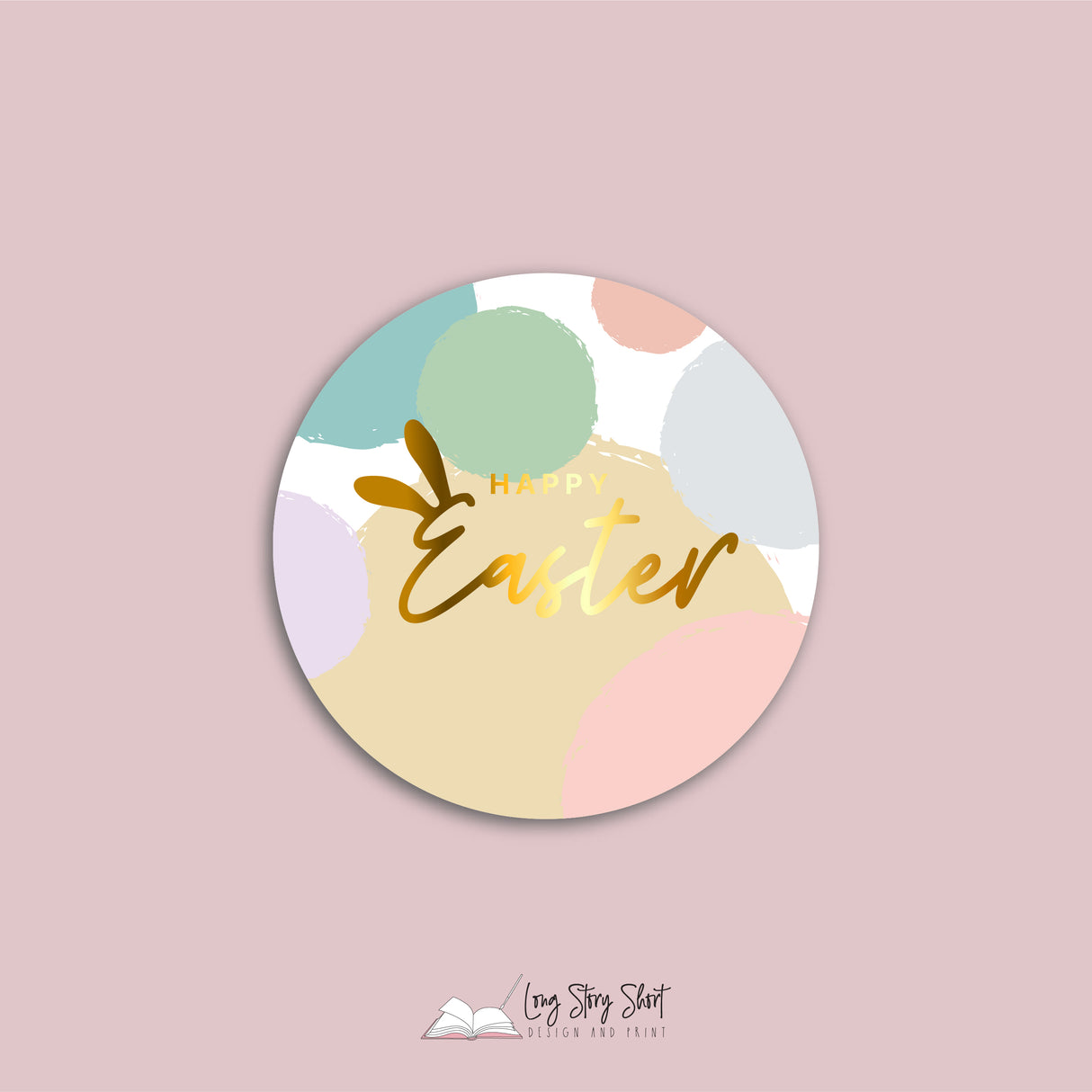 Happy Easter Spots Vinyl Label Pack (Round) Matte/Goss/Foil
