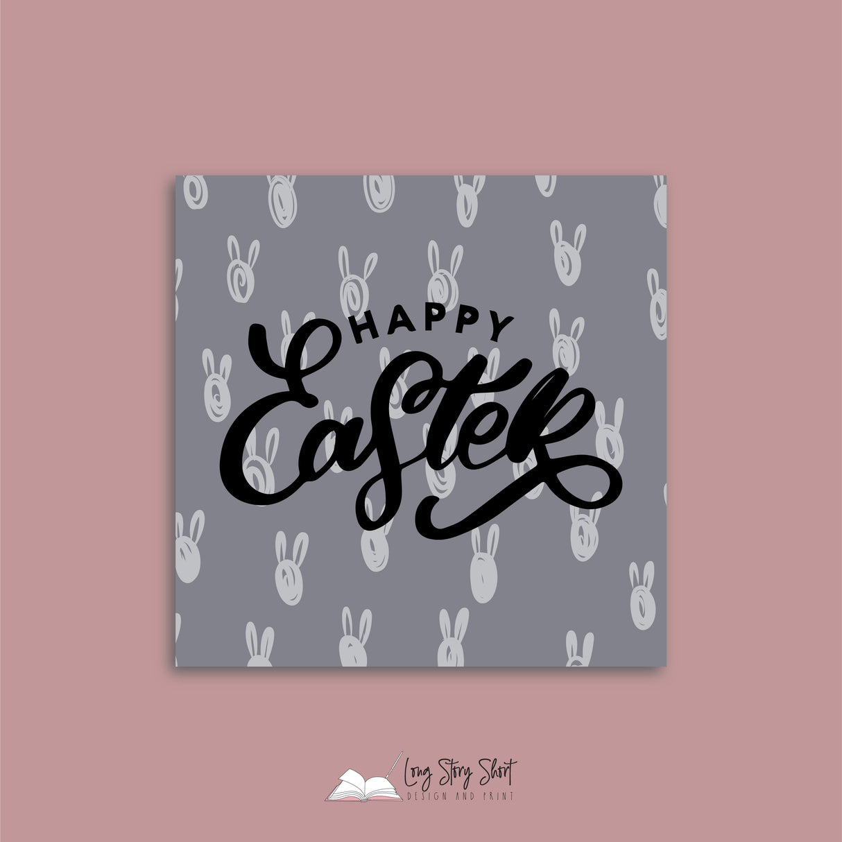Happy Easter Bunny Pattern Vinyl Label Pack (Square) Matte/Gloss/Foil
