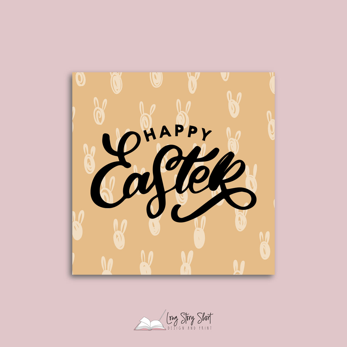 Happy Easter Bunny Pattern Vinyl Label Pack (Square) Matte/Gloss/Foil