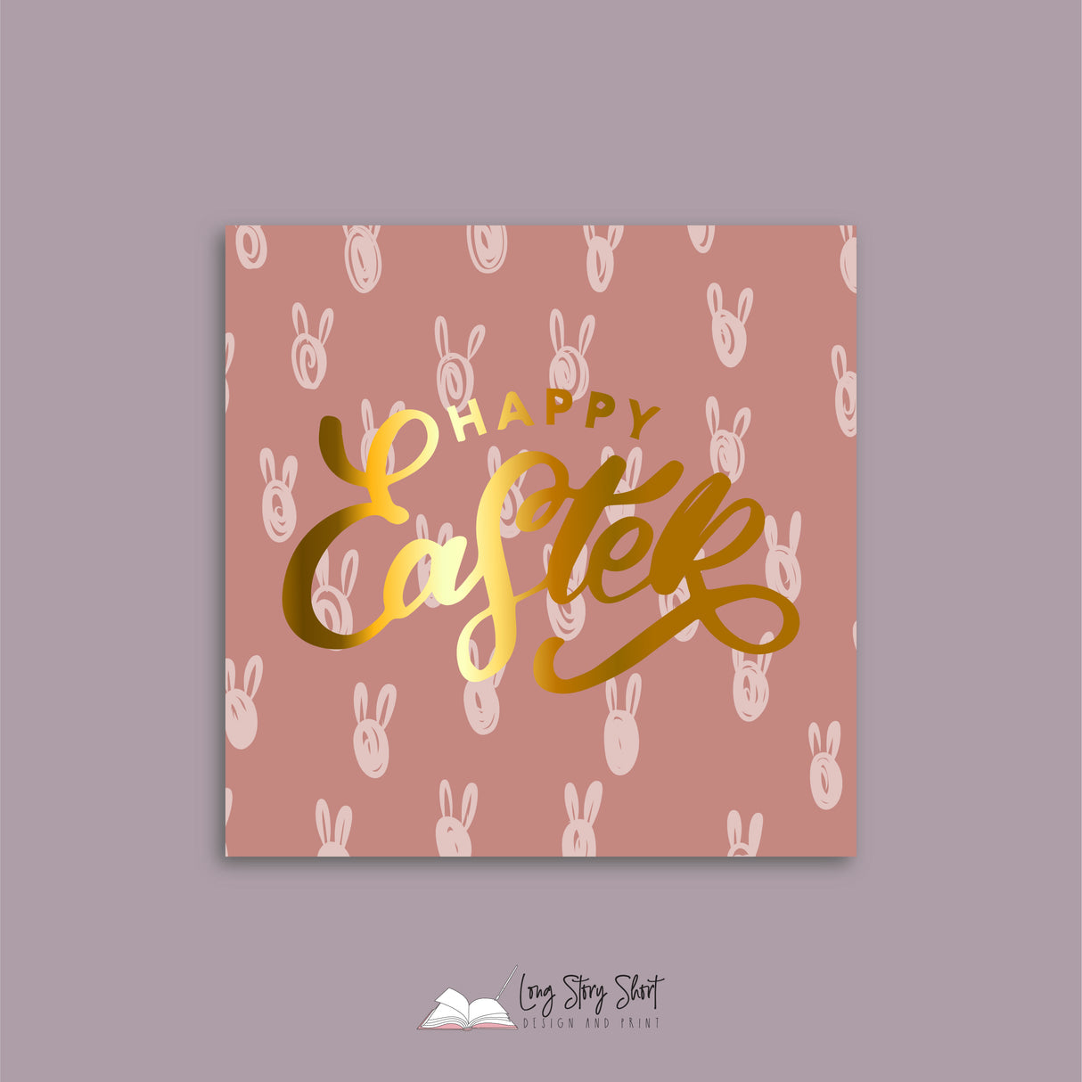Happy Easter Bunny Pattern Vinyl Label Pack (Square) Matte/Gloss/Foil