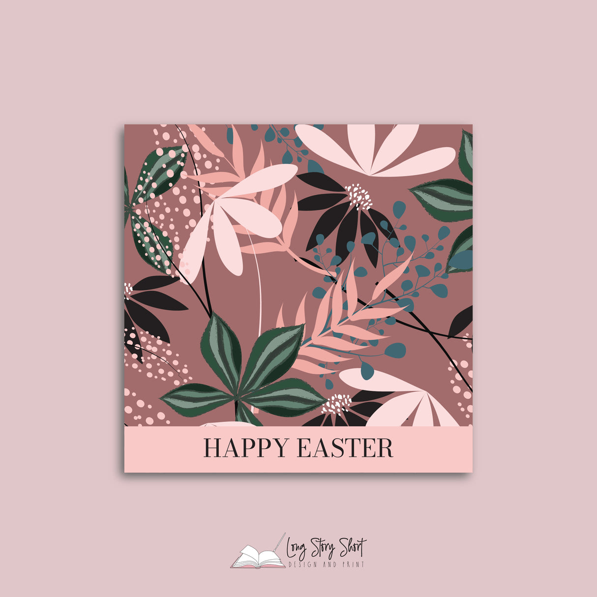 Happy Easter Tropical Vinyl Label Pack Square Matte/Gloss/Foil