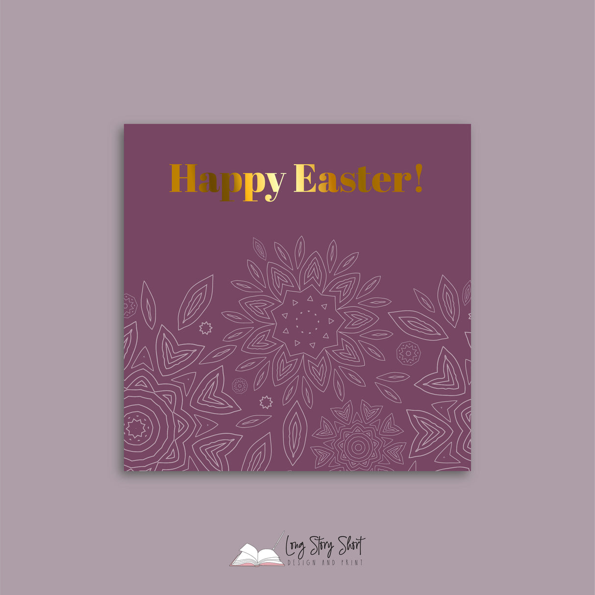 Happy Easter Geo Flower Vinyl Label Pack Square Matte/Gloss/Foil