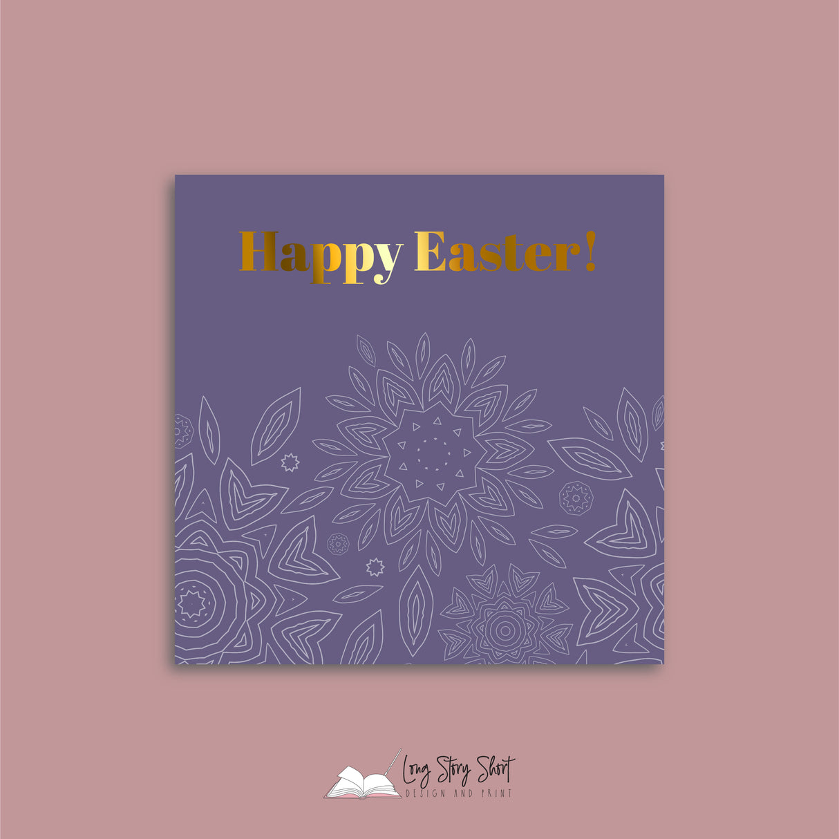Happy Easter Geo Flower Vinyl Label Pack Square Matte/Gloss/Foil