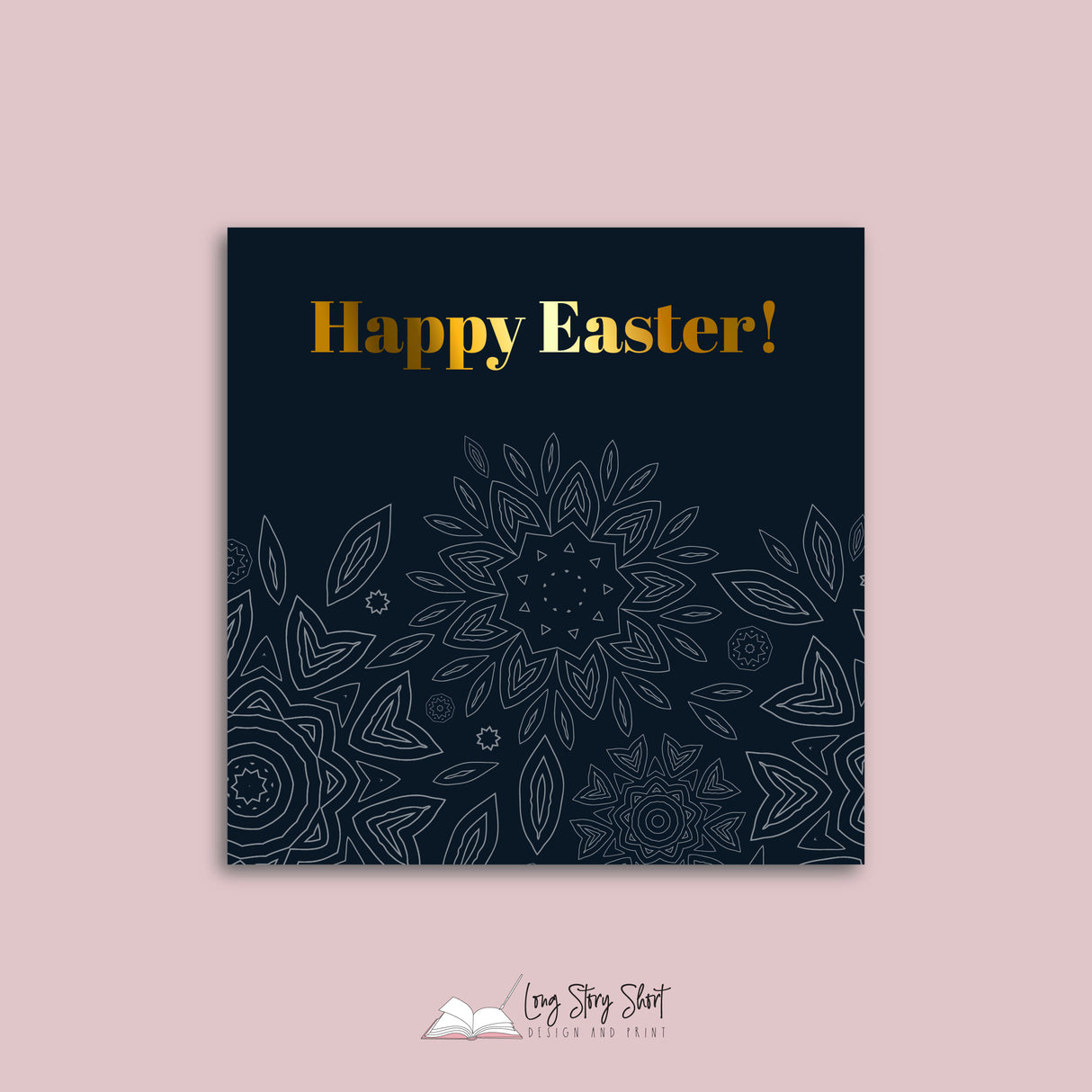 Happy Easter Geo Flower Vinyl Label Pack Square Matte/Gloss/Foil