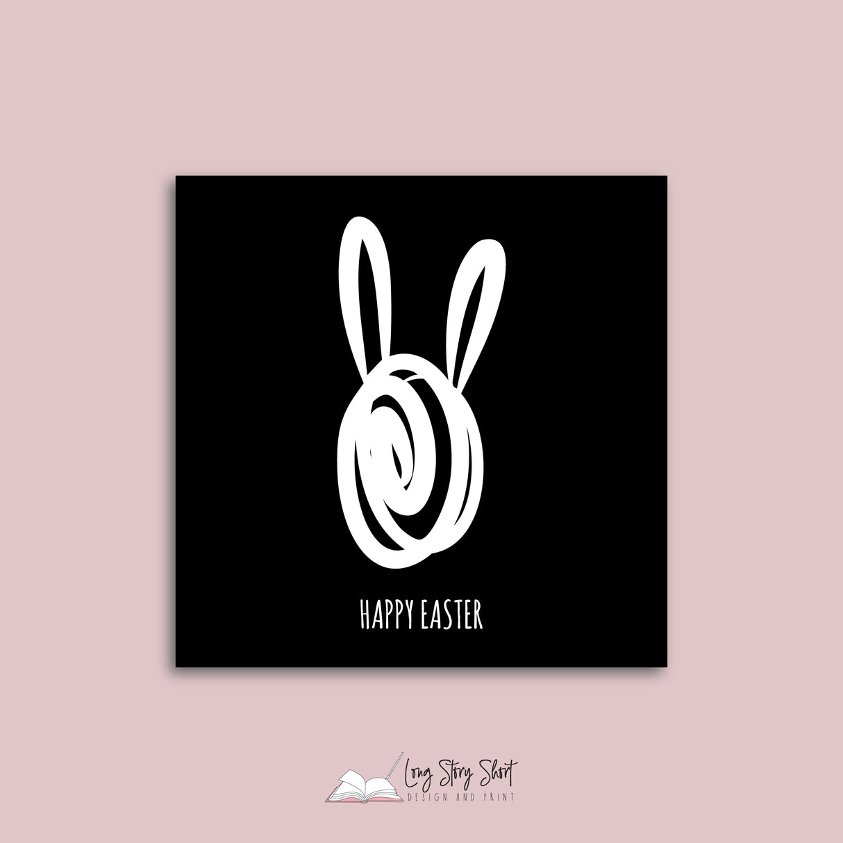 Happy Easter White Bunny Vinyl Label Pack (Square) Matte/Gloss/Foil