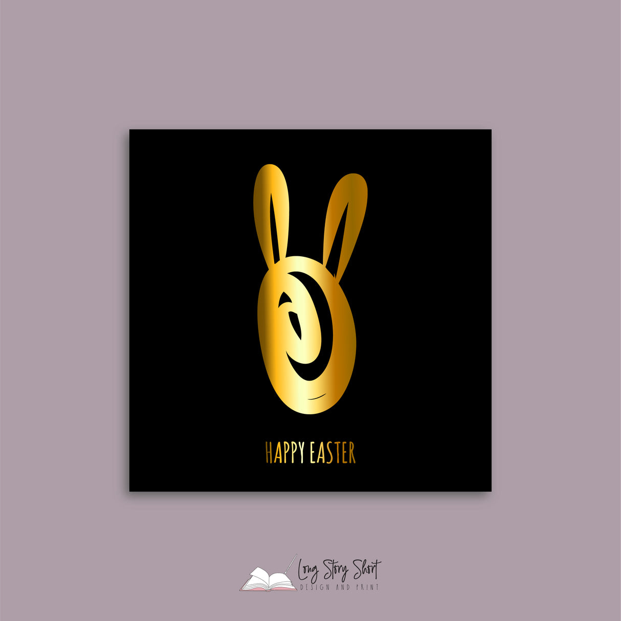 Happy Easter White Bunny Vinyl Label Pack (Square) Matte/Gloss/Foil