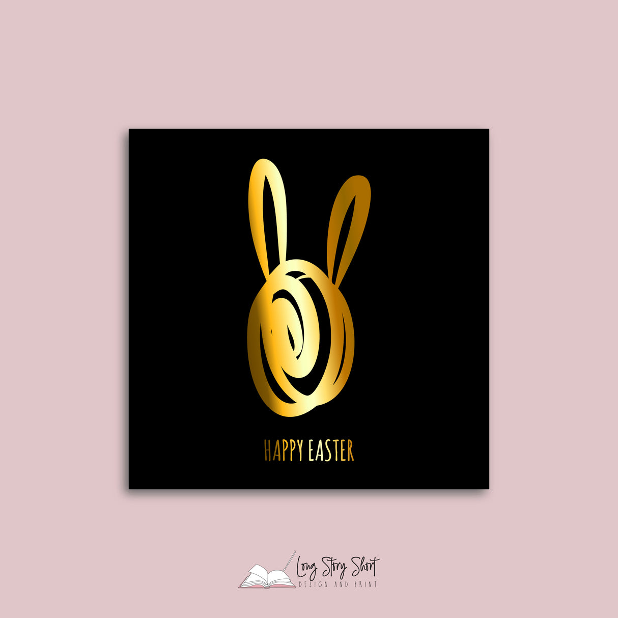 Happy Easter White Bunny Vinyl Label Pack (Square) Matte/Gloss/Foil