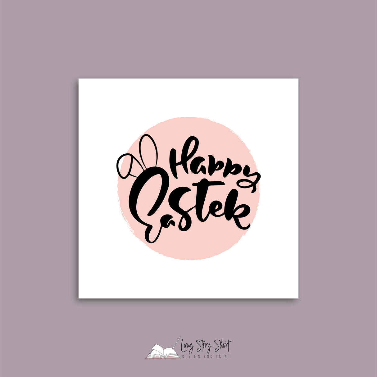 Happy Easter Bunny Ears Vinyl Label Pack (Square) Matte/Gloss/Foil