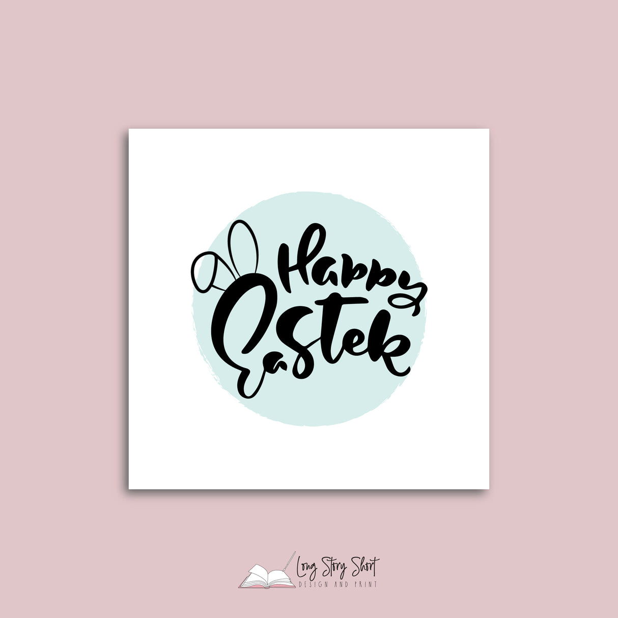 Happy Easter Bunny Ears Vinyl Label Pack (Square) Matte/Gloss/Foil