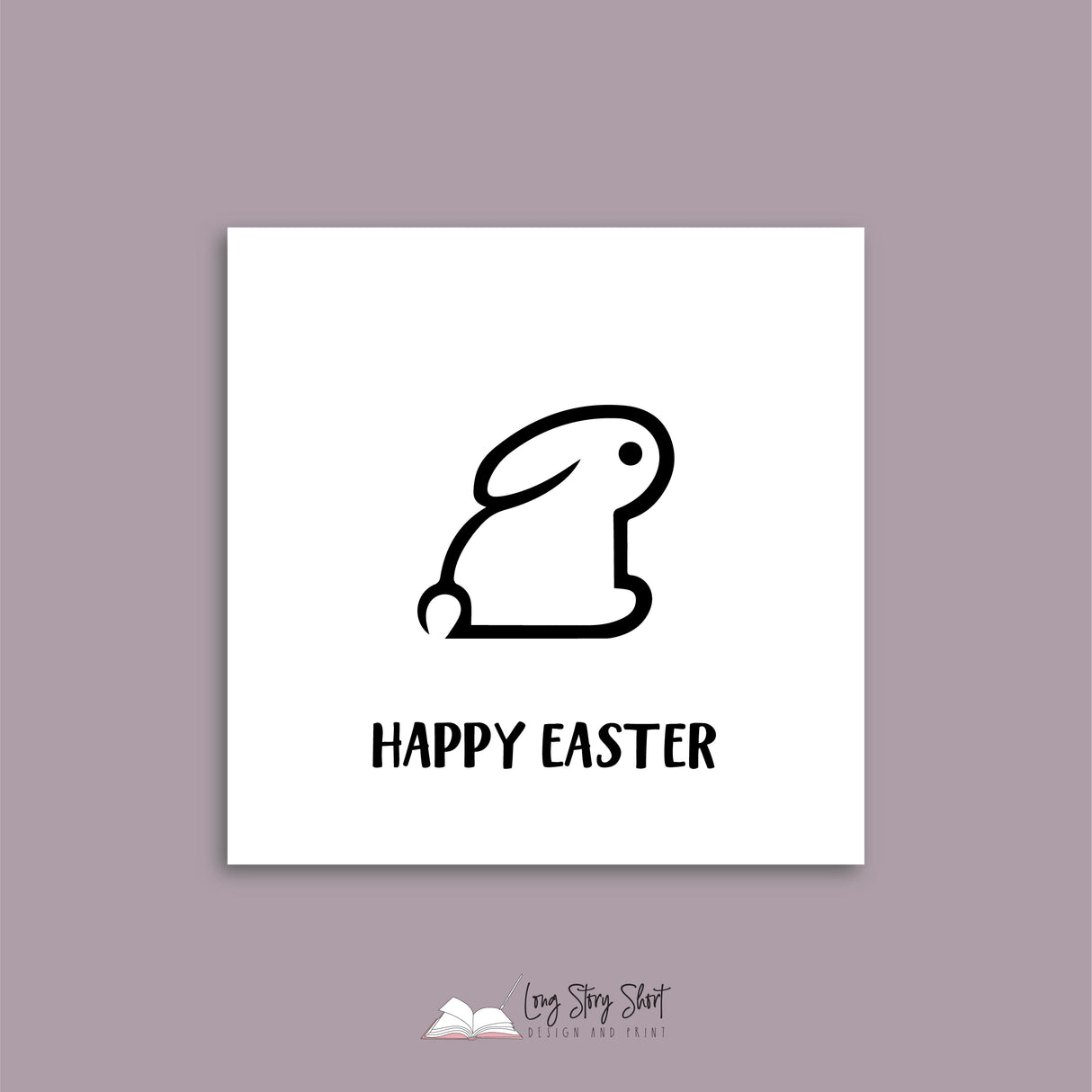 Happy Easter 3 Bunnies Vinyl Label Pack (Square) Matte/Gloss/Foil