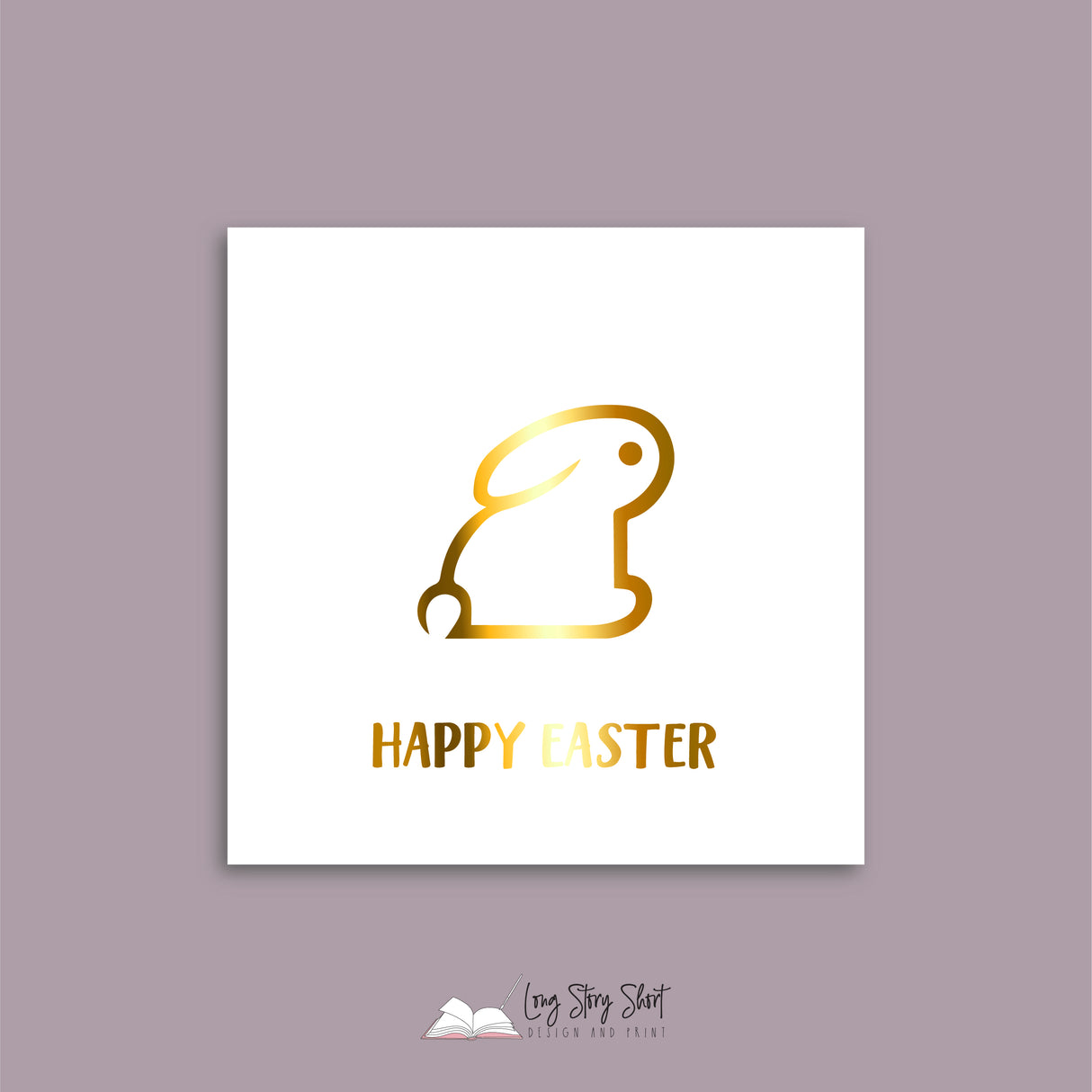 Happy Easter 3 Bunnies Vinyl Label Pack (Square) Matte/Gloss/Foil