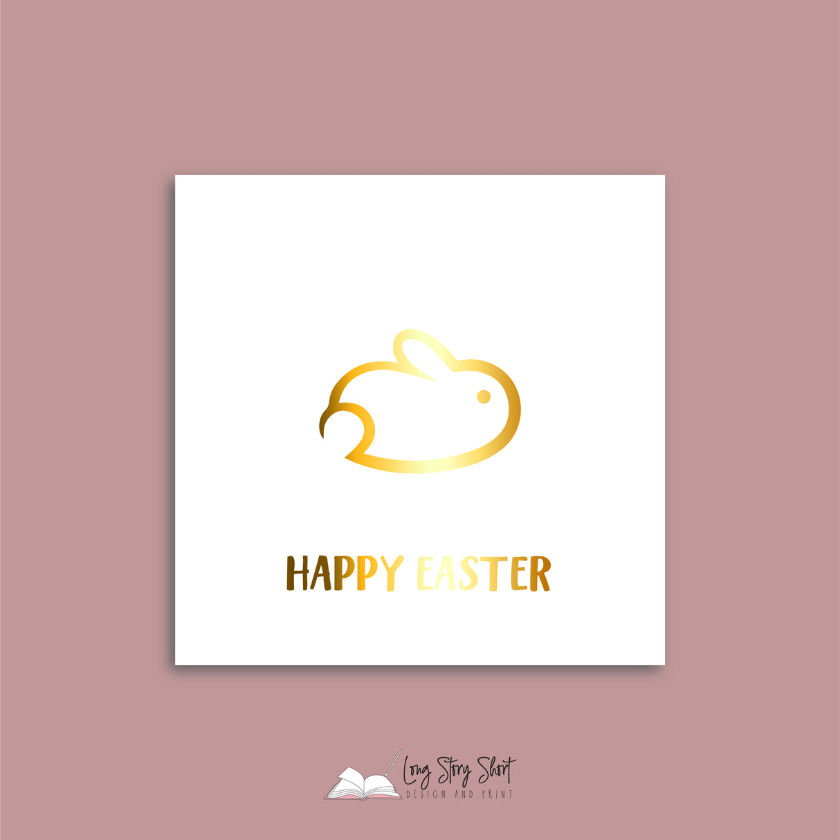 Happy Easter 3 Bunnies Vinyl Label Pack (Square) Matte/Gloss/Foil