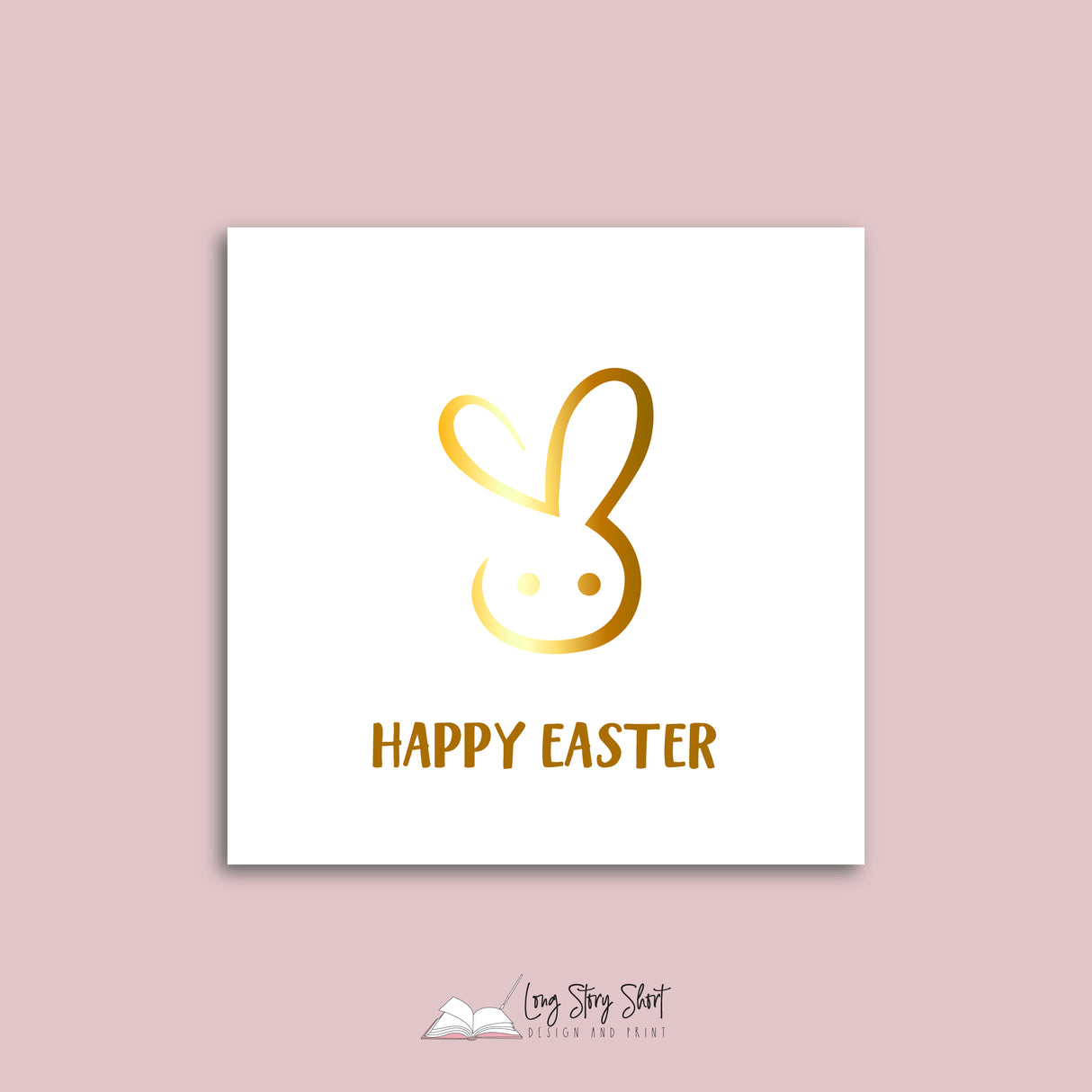 Happy Easter 3 Bunnies Vinyl Label Pack (Square) Matte/Gloss/Foil