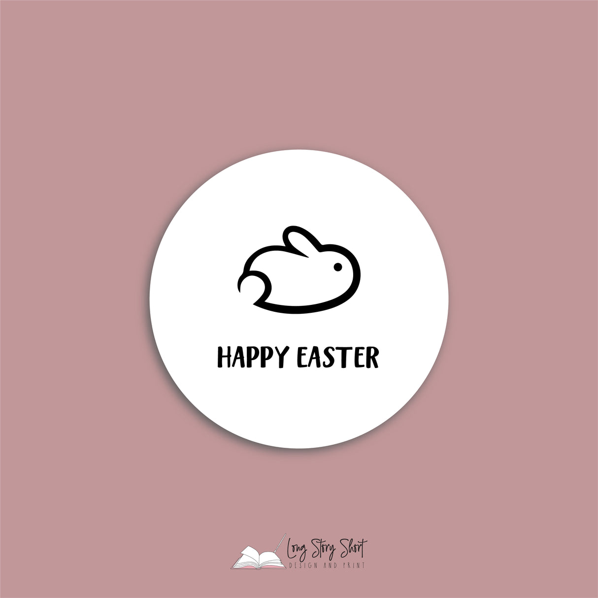 Happy Easter 3 Bunnies Vinyl Label Pack (Round) Matte/Gloss/Foil