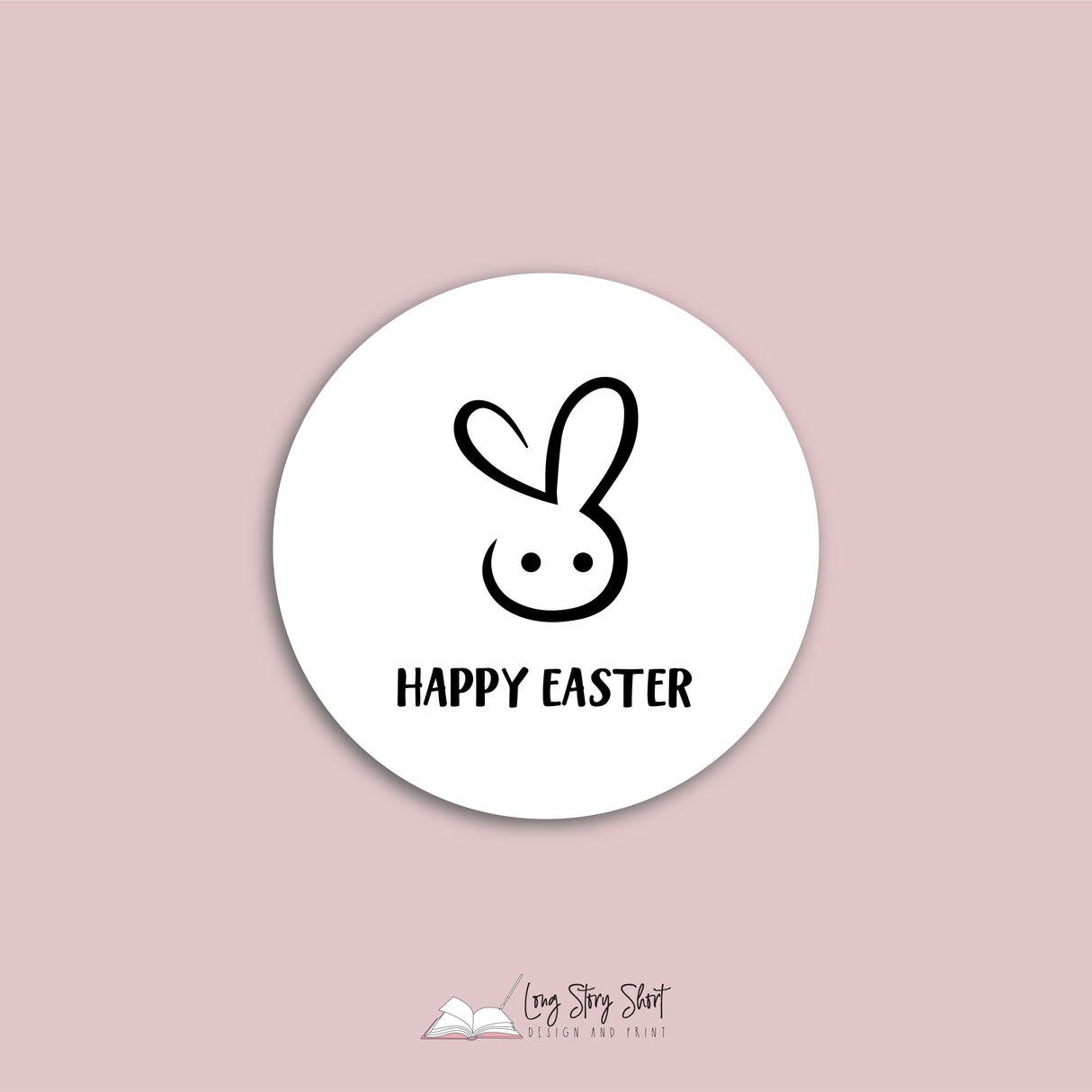 Happy Easter 3 Bunnies Vinyl Label Pack (Round) Matte/Gloss/Foil