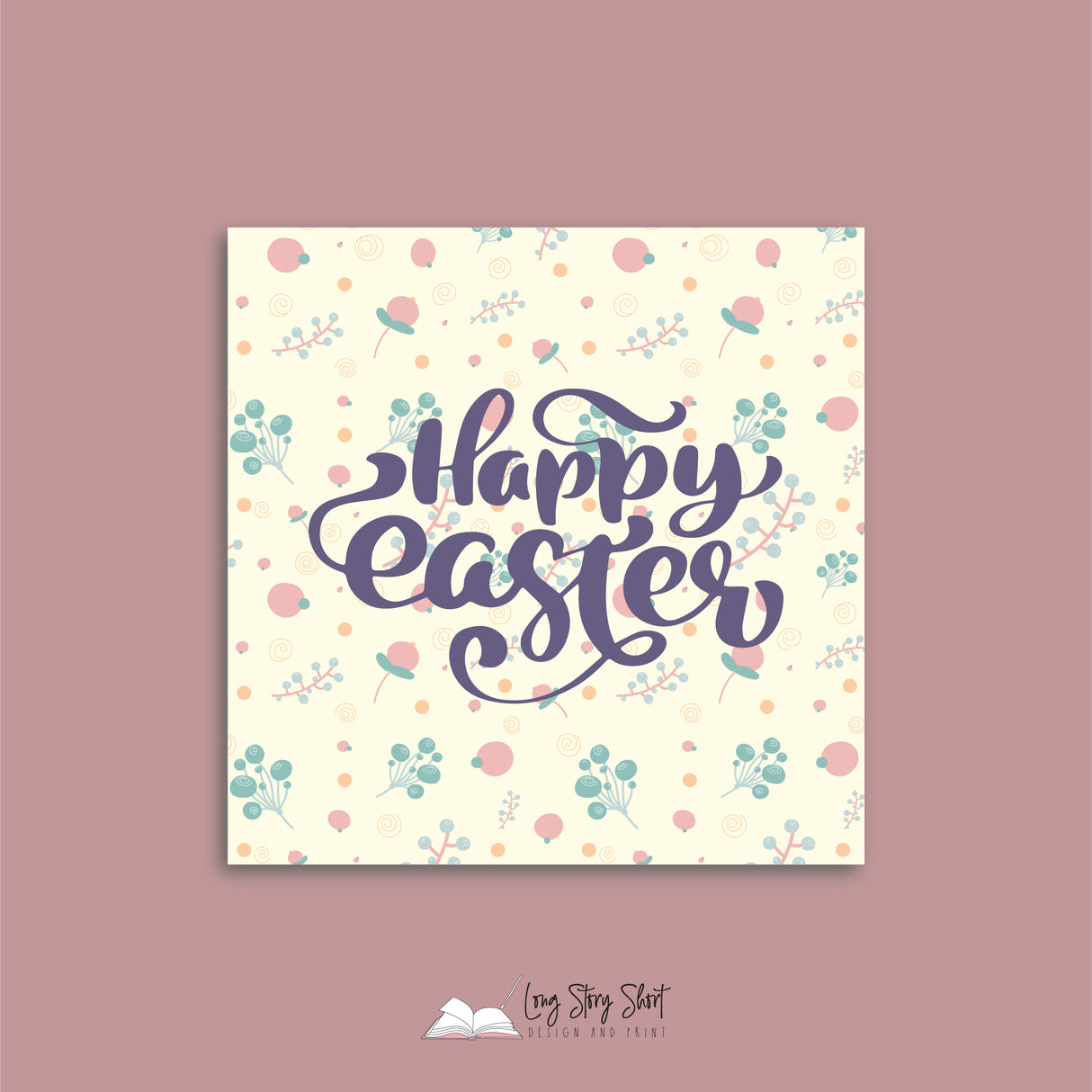 Happy Easter Sweet Flowers Vinyl Label Pack (Square) Matte/Gloss/Foil