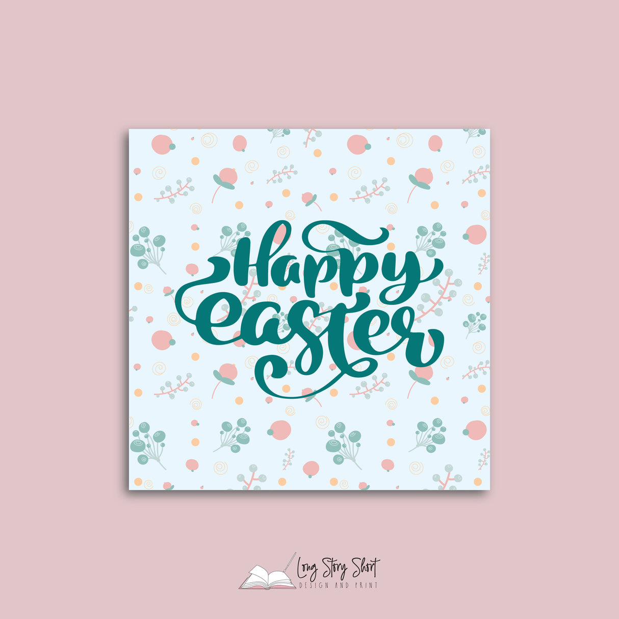 Happy Easter Sweet Flowers Vinyl Label Pack (Square) Matte/Gloss/Foil