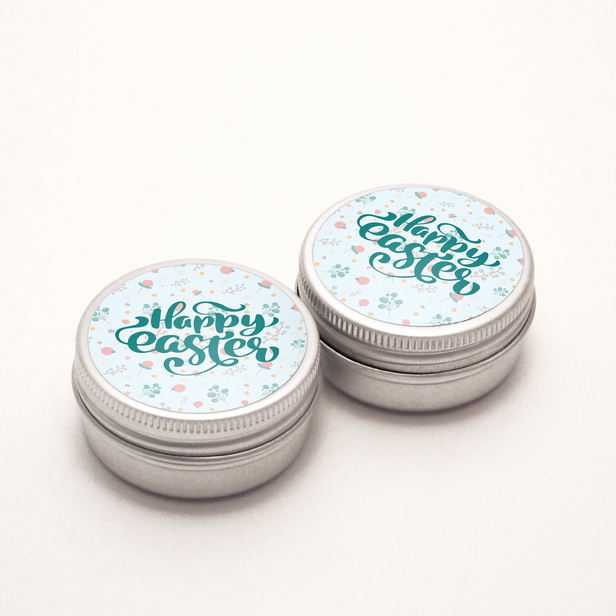 Happy Easter Sweet Flowers Vinyl Label Pack (Round) Matte/Gloss/Foil