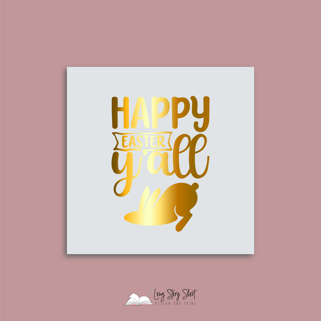 Happy Easter y'all Vinyl Label Pack (Square) Matte/Gloss/Foil