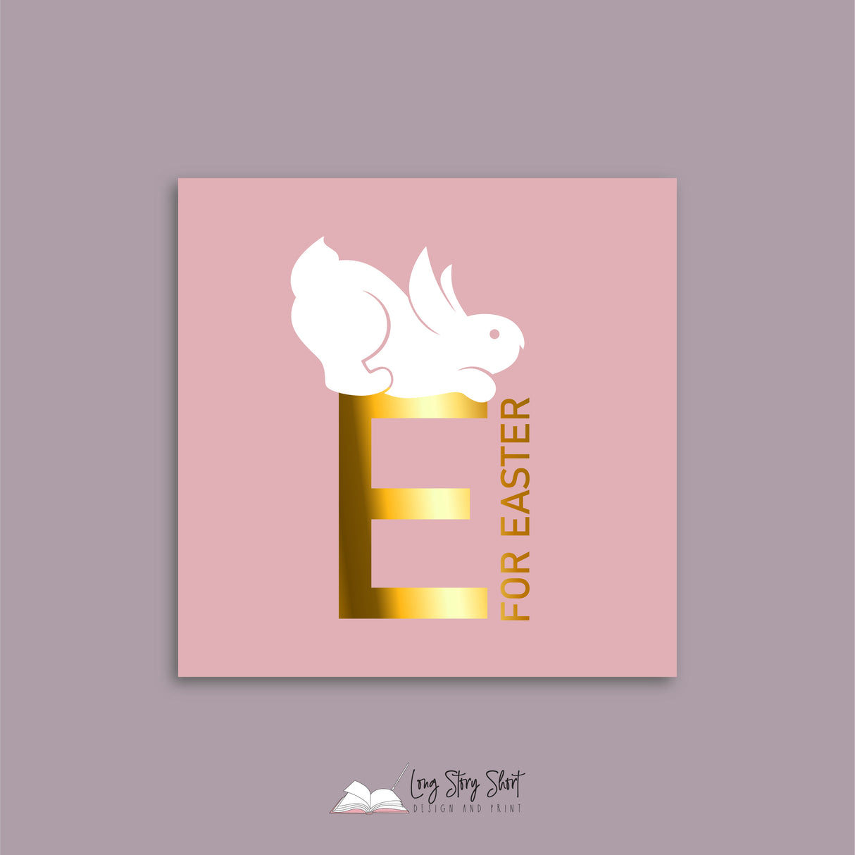 E for Easter Bunny Vinyl Label Pack (Square) Matte/Gloss/Foil