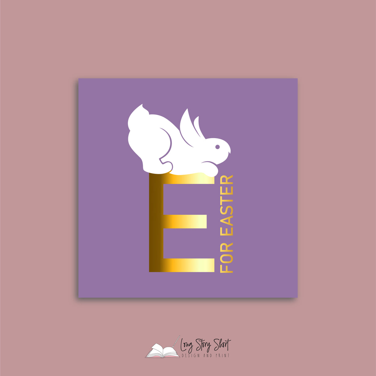E for Easter Bunny Vinyl Label Pack (Square) Matte/Gloss/Foil
