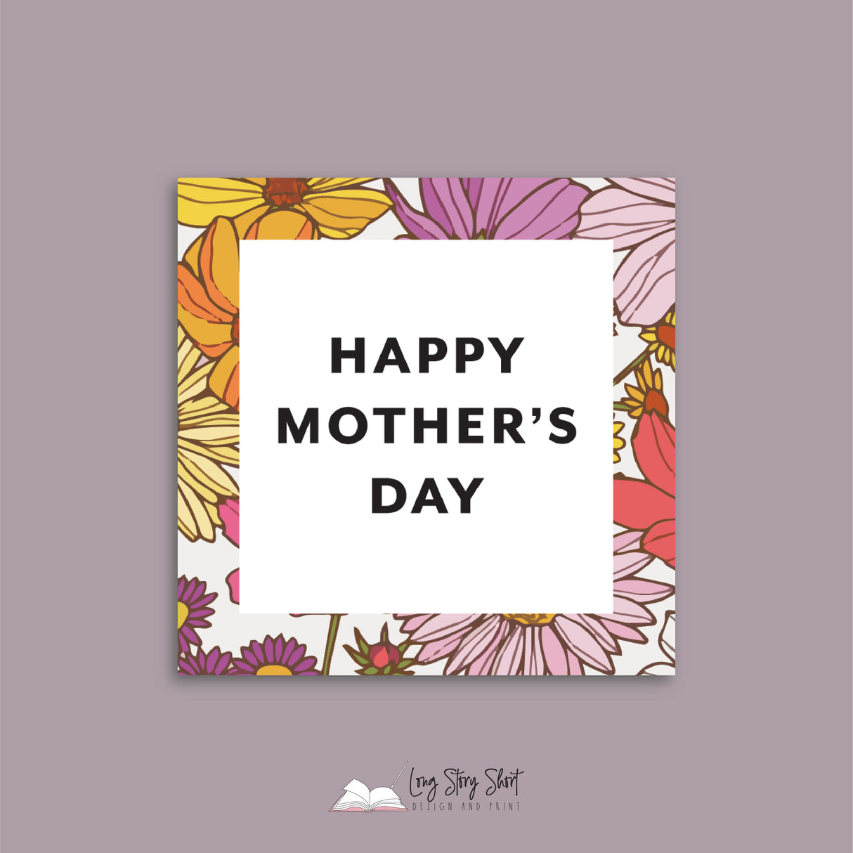 Happy Mother's Day Flower Pattern Vinyl Label Pack