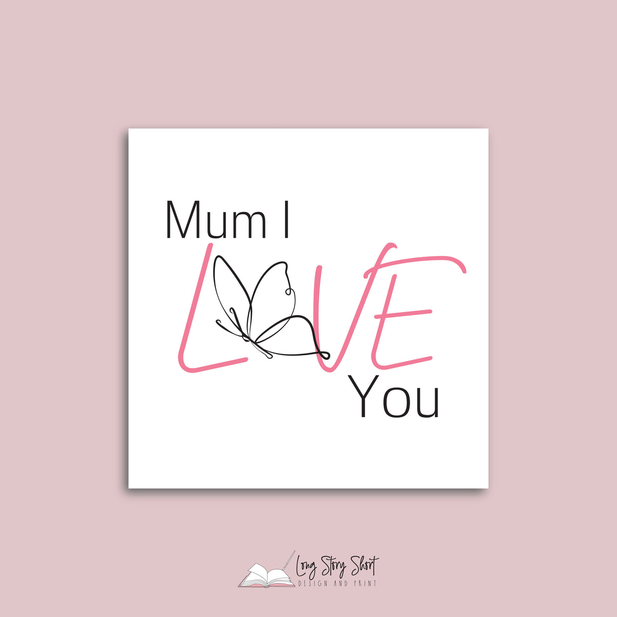 Mum I love you Square Vinyl Label Pack