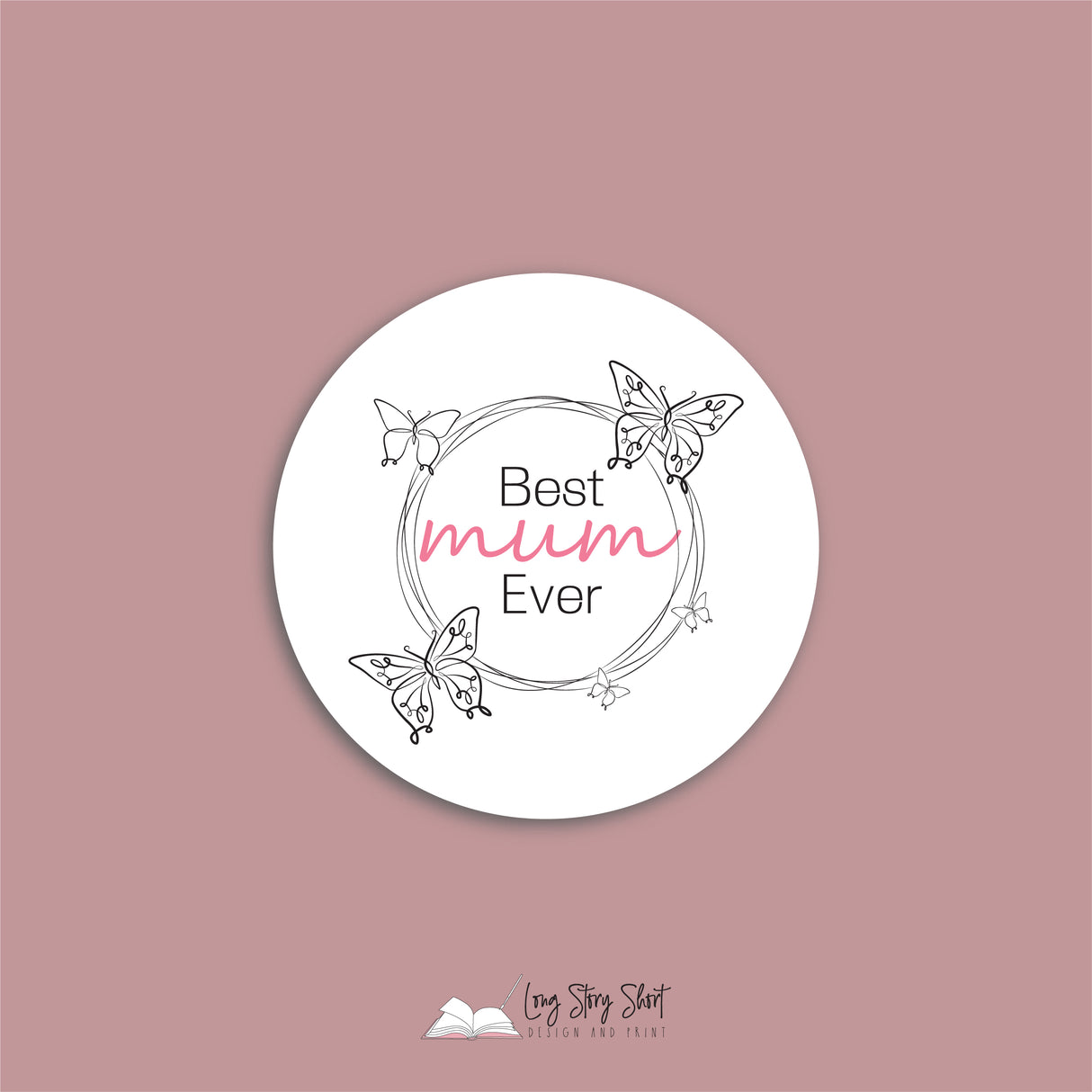 Mum I love you Round Vinyl Label Pack