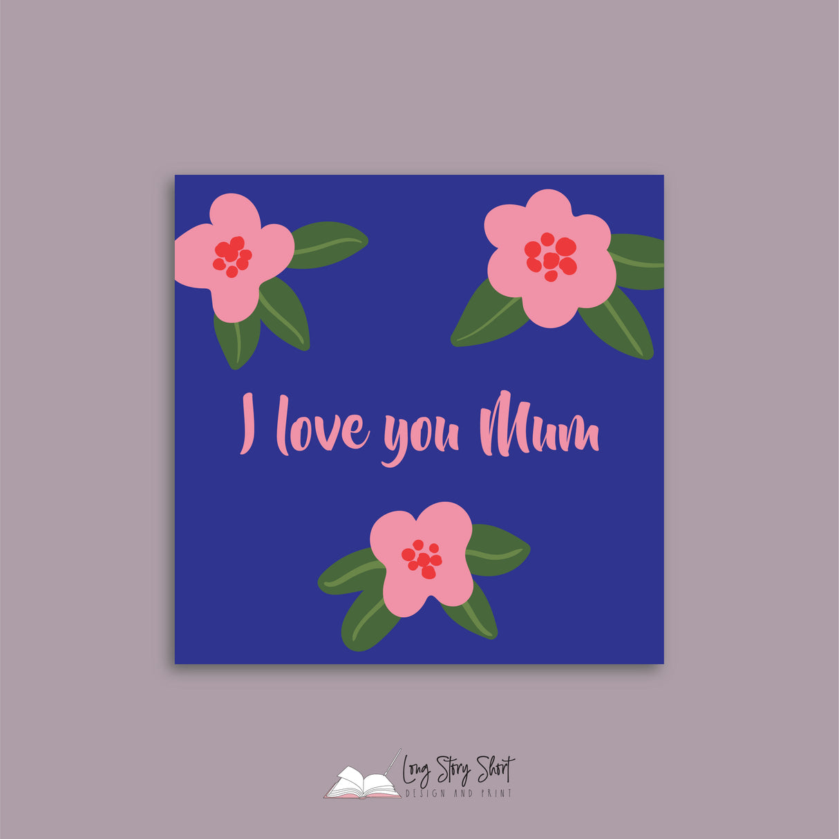 You are the best mum Pink Flower Square Vinyl Label Pack
