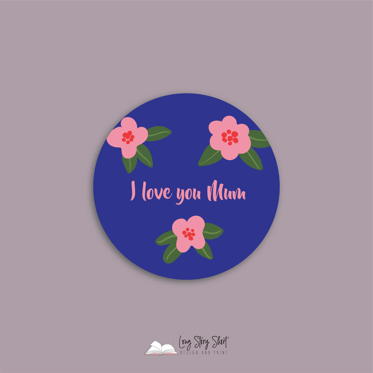 You are the best mum Pink Flower Round Vinyl Label Pack