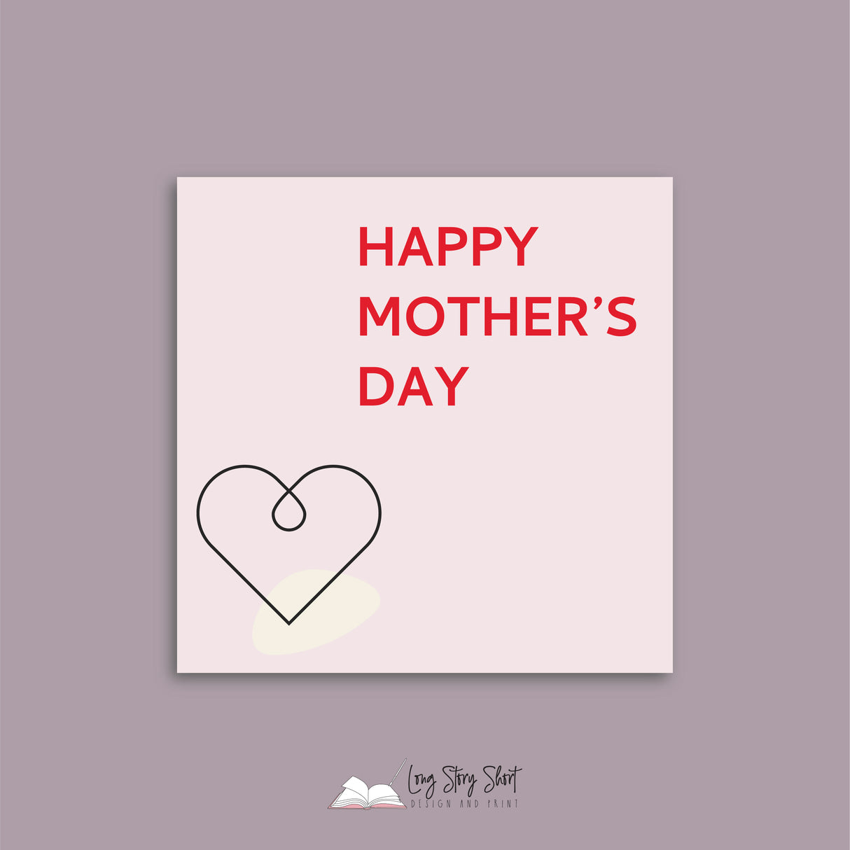 Happy Mother's Day lineart rose Square Vinyl Label Pack