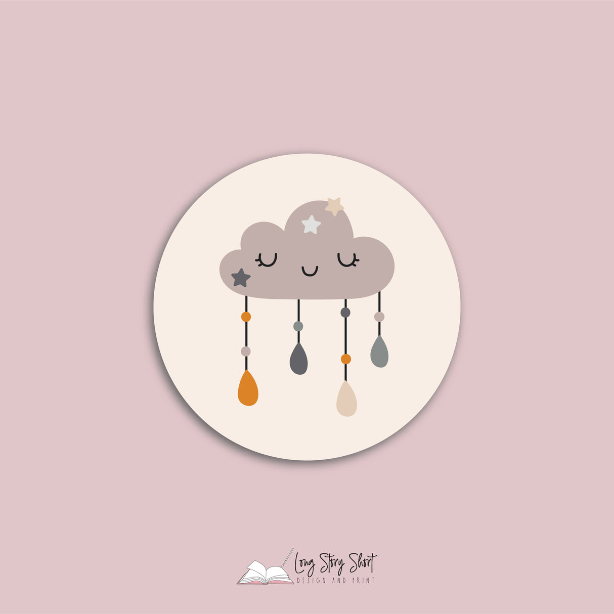 Baby Shower Little Spirit Round Vinyl Label Pack