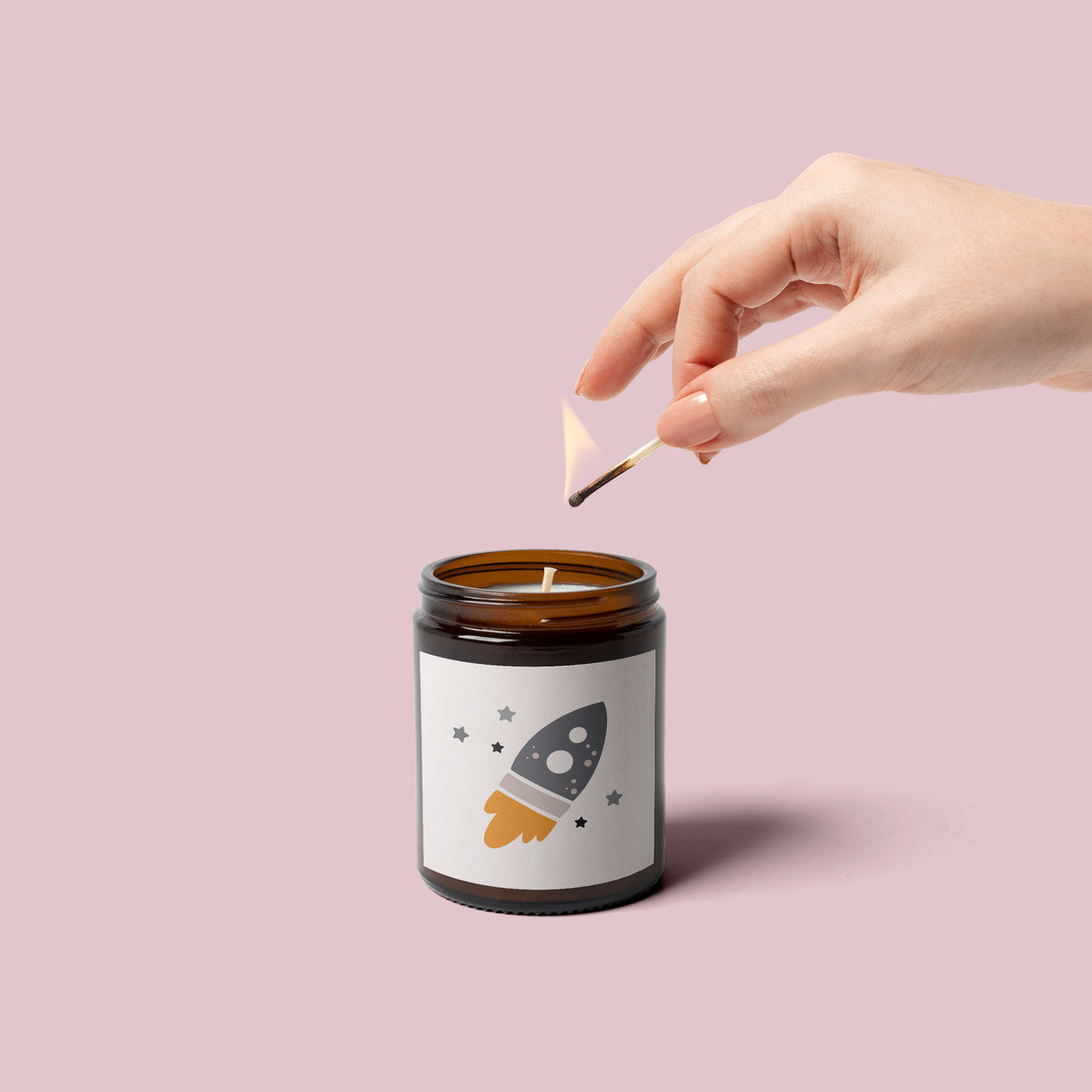 Baby Shower Rocket Square Vinyl Label Pack