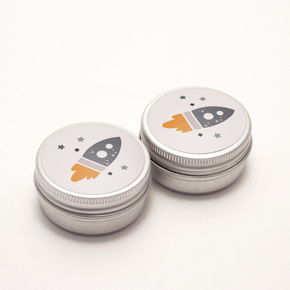 Baby Shower Rocket Round Vinyl Label Pack