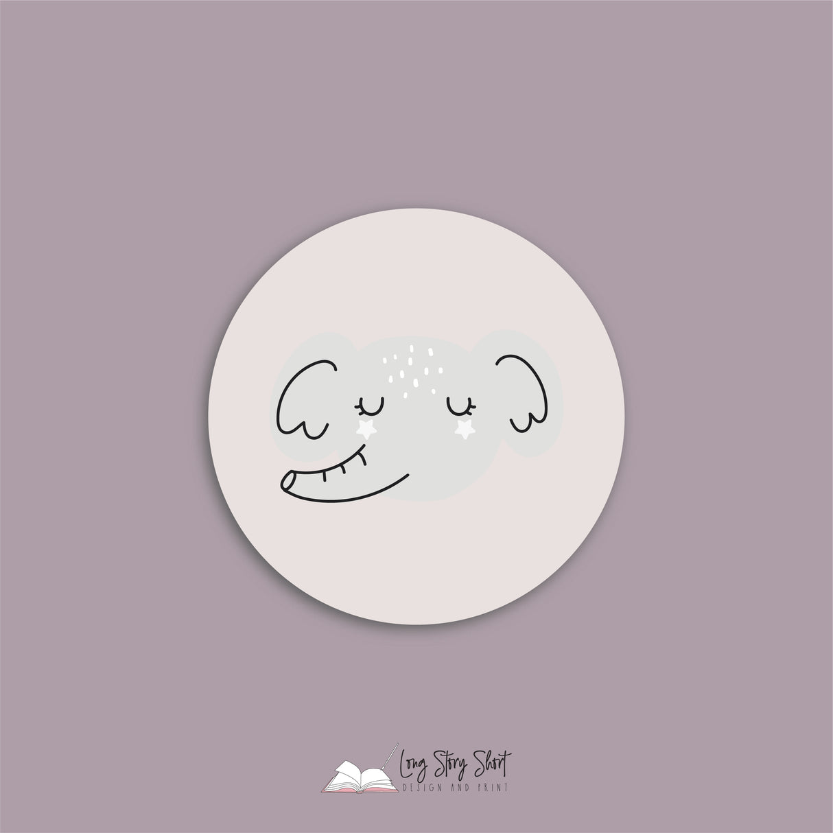 Baby Shower Rocket Round Vinyl Label Pack