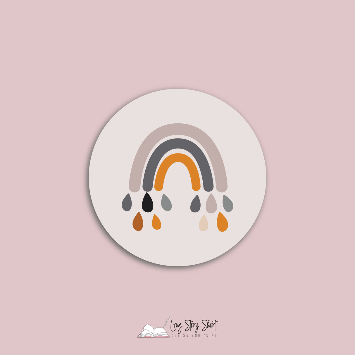Baby Shower Rocket Round Vinyl Label Pack