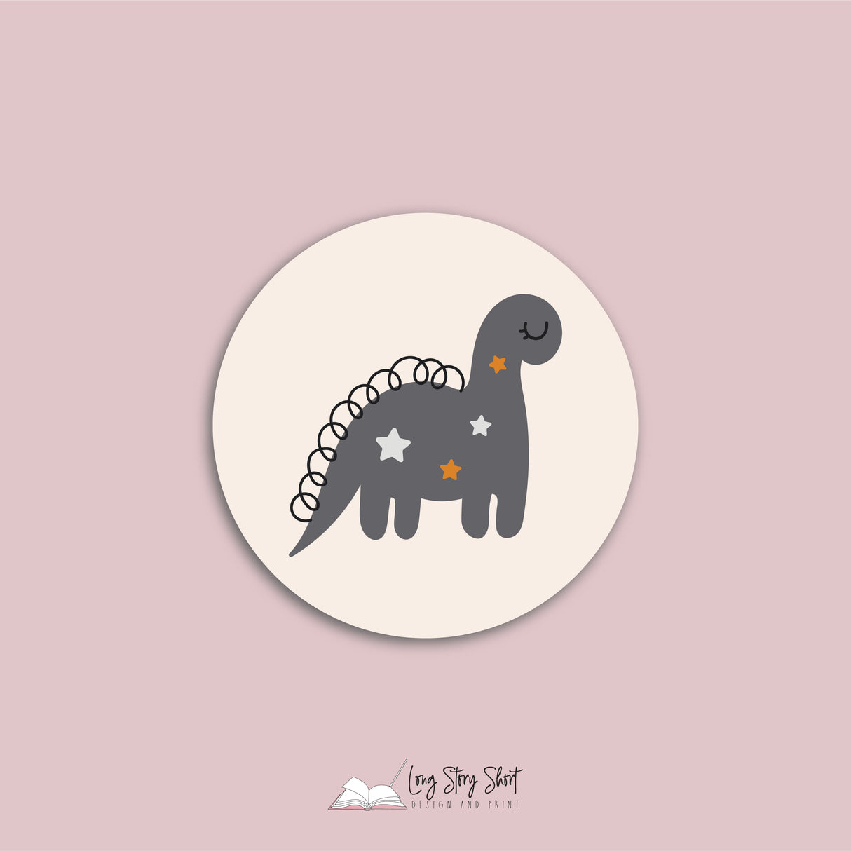Baby Shower Dino Round Vinyl Label Pack