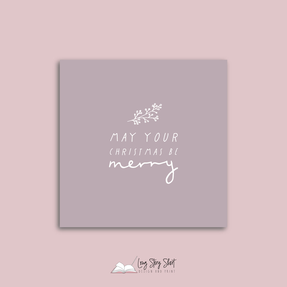 Mauve Have a Leafy Christmas Vinyl Label Pack Square Matte/Gloss