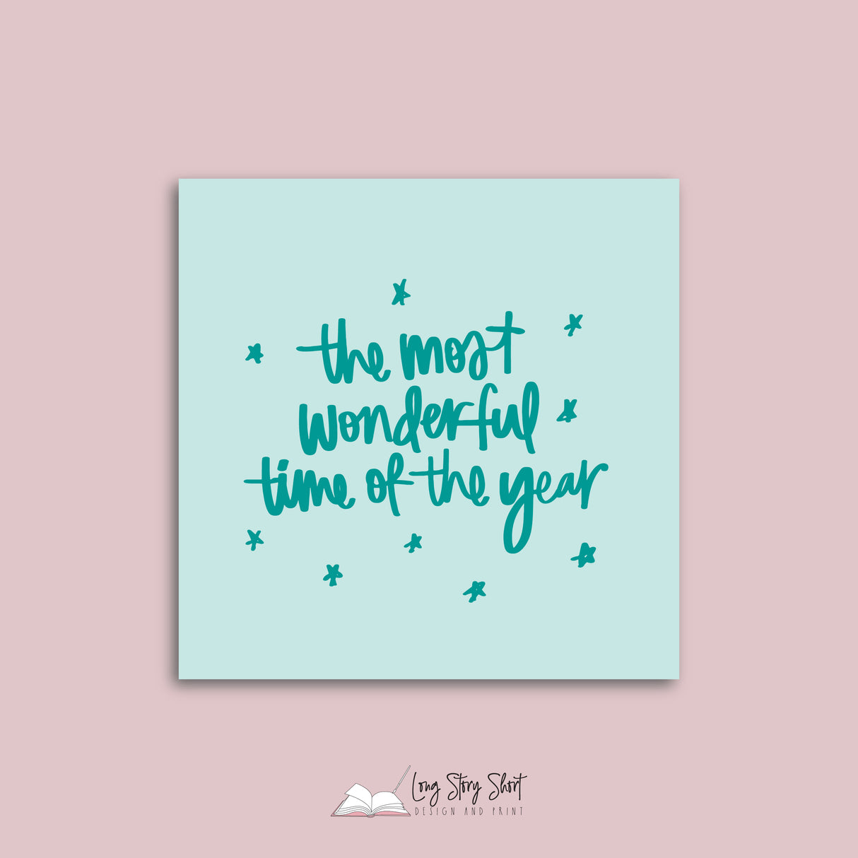 Mint Christmas Cheer Christmas Vinyl Label Pack Square Matte/Gloss