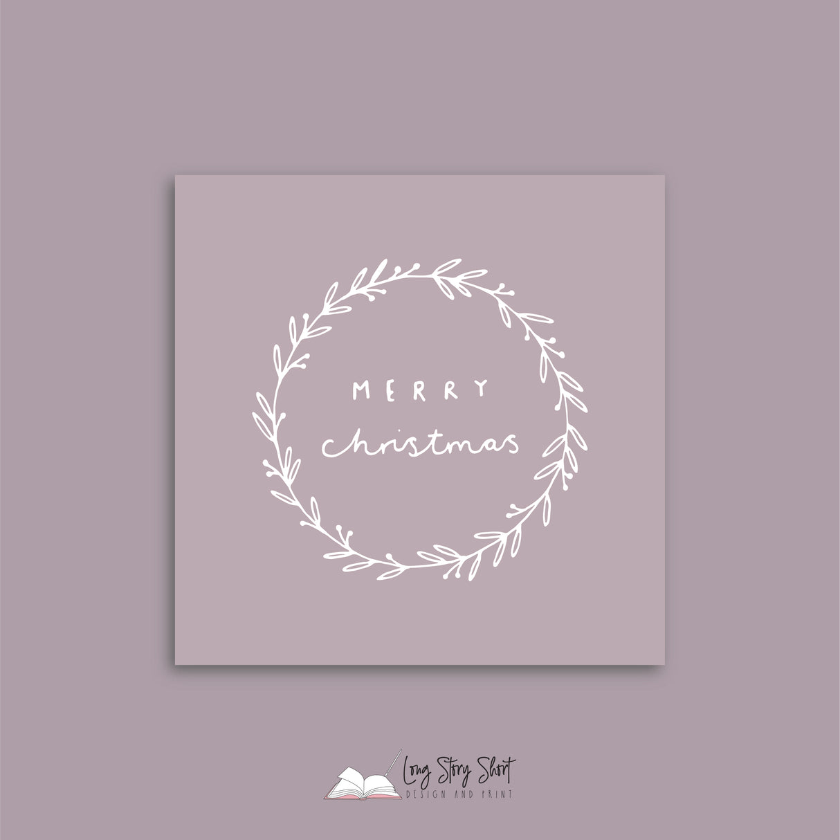 Muted Plum Illustrated Christmas Vinyl Label Pack Square Matte/Gloss