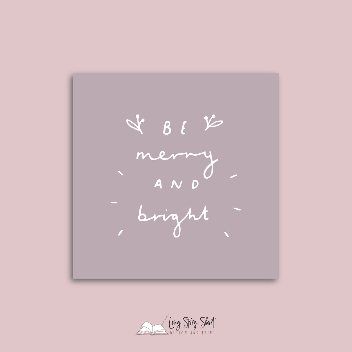 Muted Plum Illustrated Happy Holidays Vinyl Label Pack Square Matte/Gloss