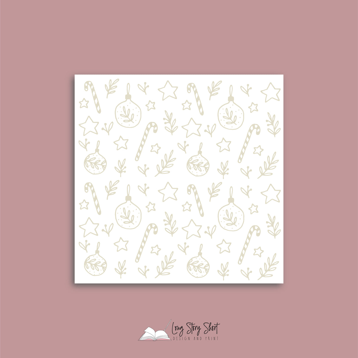 Muted Yellow Illustrated Happy Holidays Vinyl Label Pack Square Matte/Gloss