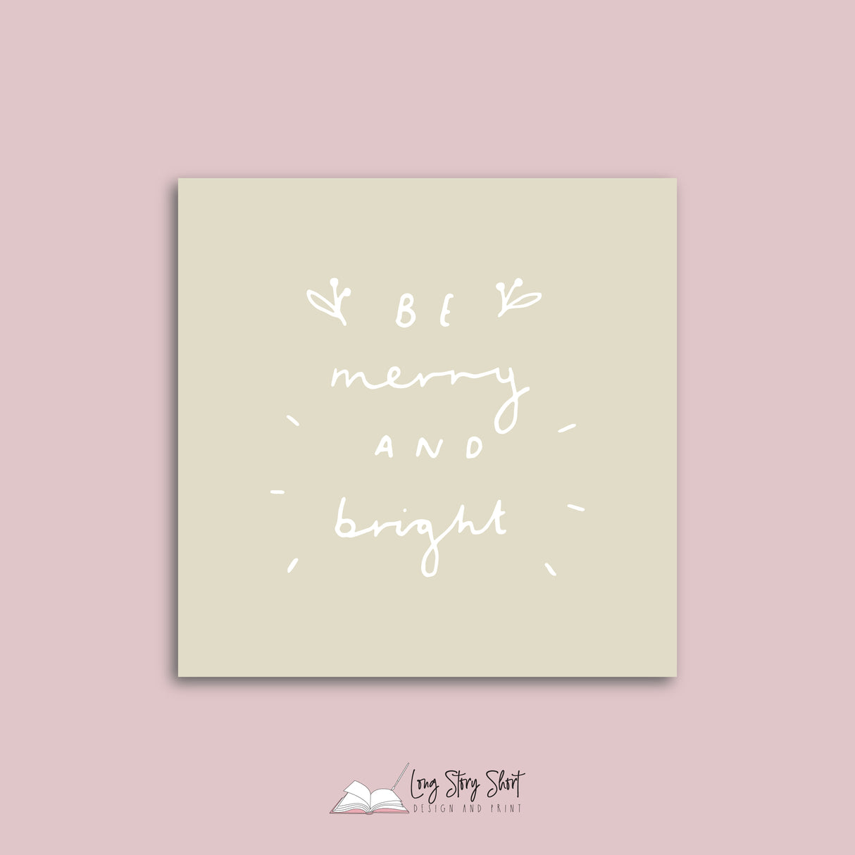 Muted Yellow Illustrated Happy Holidays Vinyl Label Pack Square Matte/Gloss