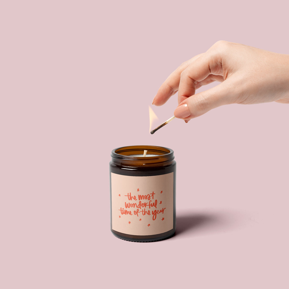 Peach Christmas Cheer Christmas Vinyl Label Pack Square Matte/Gloss