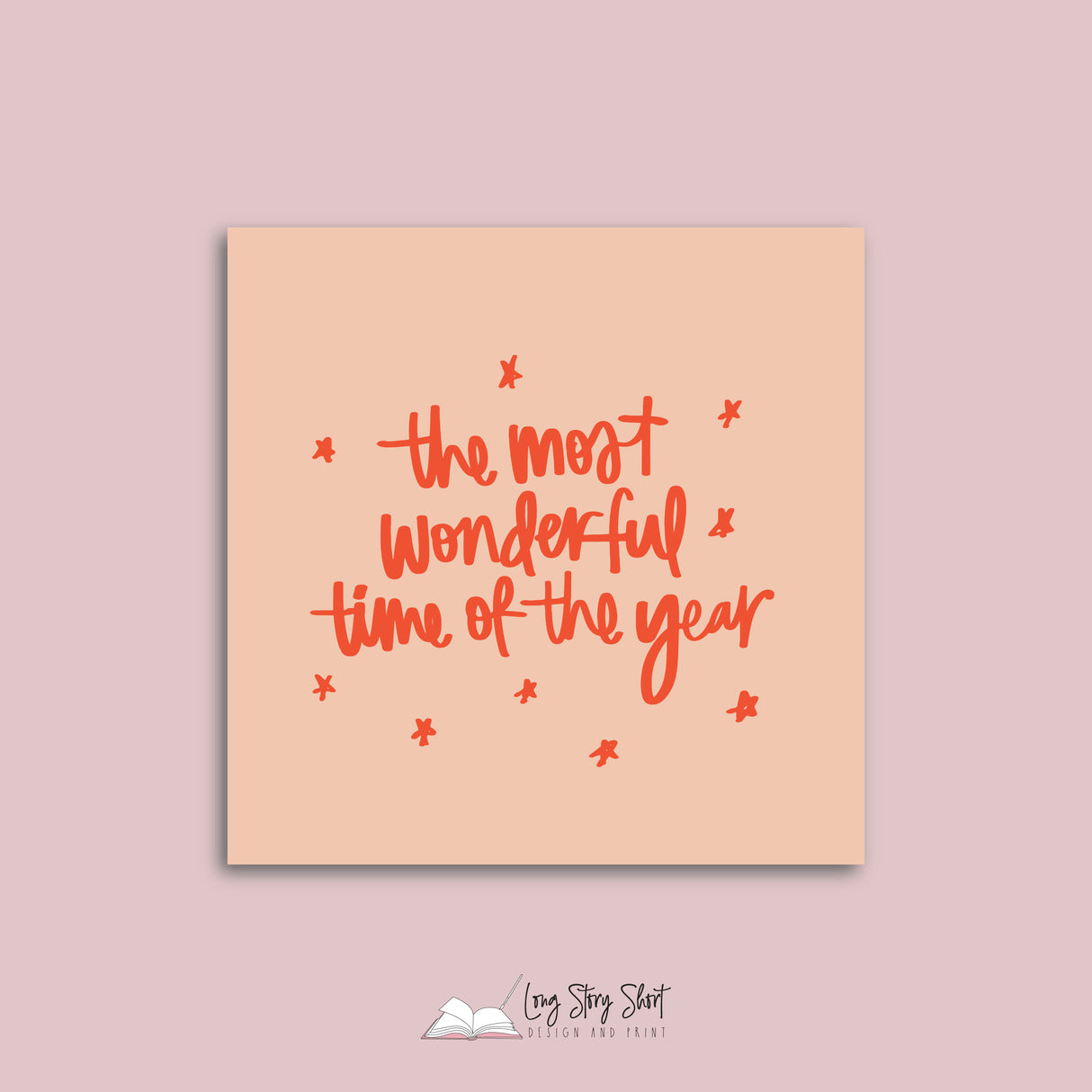 Peach Christmas Cheer Christmas Vinyl Label Pack Square Matte/Gloss