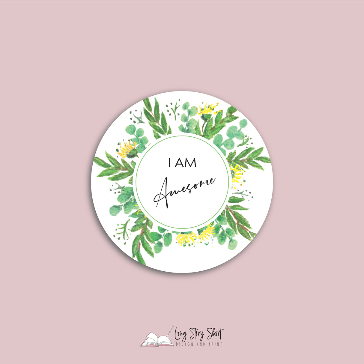 Positive Affirmations Two Round Vinyl Label Pack